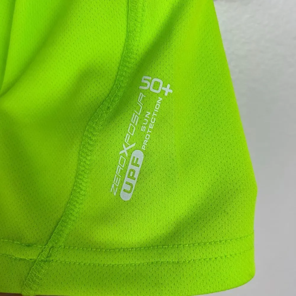ZeroXposur Youth Rash Guard Swim Shirt Sun‎ Top Size 4 Neon Green UPF 50+